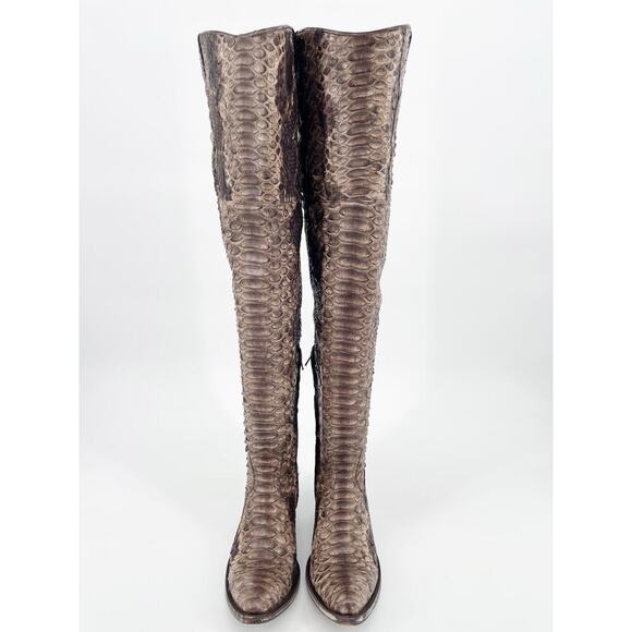 Rare Old Gringo Over the Knee Python Snakeskin Crystal Cowgirl Boot size 6.5 - Picture 5 of 12